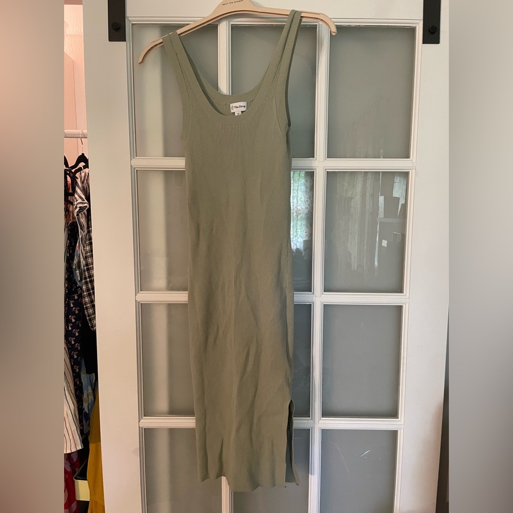 The Drop Sage XS Ribbed Dress